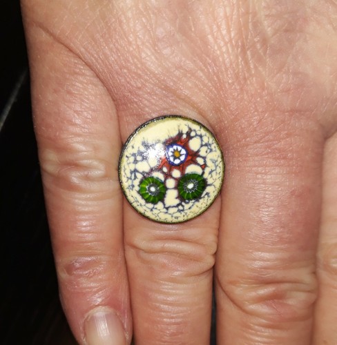 Emaille ring unikat 70er jahre - ring,