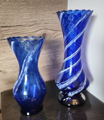 Vintage glasvasen 70er - 2,