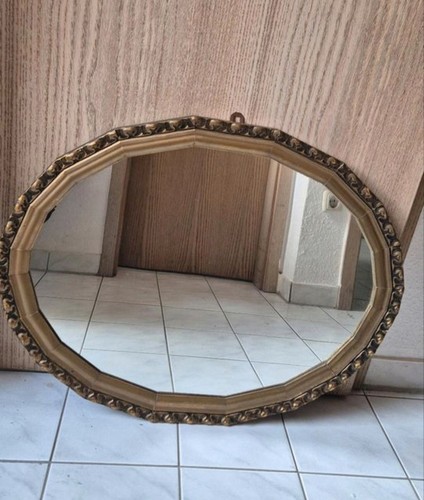 Vintage wandspiegel gold oval - gold,