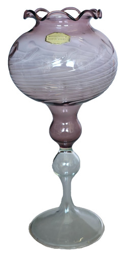 Vintage glaskelch fußvase - /,