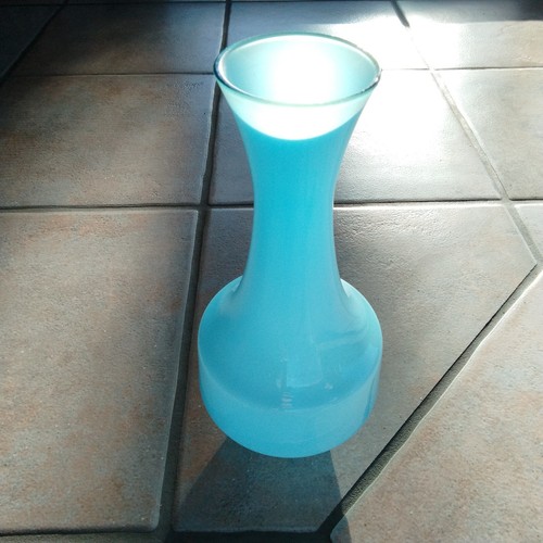 Vintage glasvase hellblau im - vintage, glasvase,