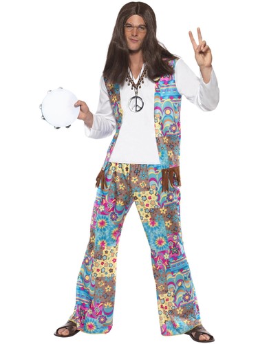 Hippie kostüm smiffys bunt - hippie,